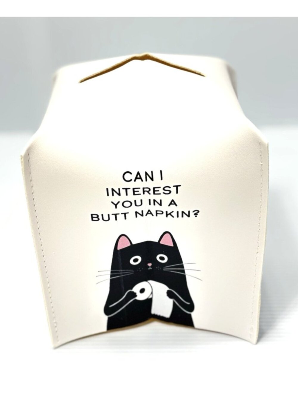 Funny Black Cat Bathroom Napkin Holder Tissue Dispenser Butt Napkin Box, New